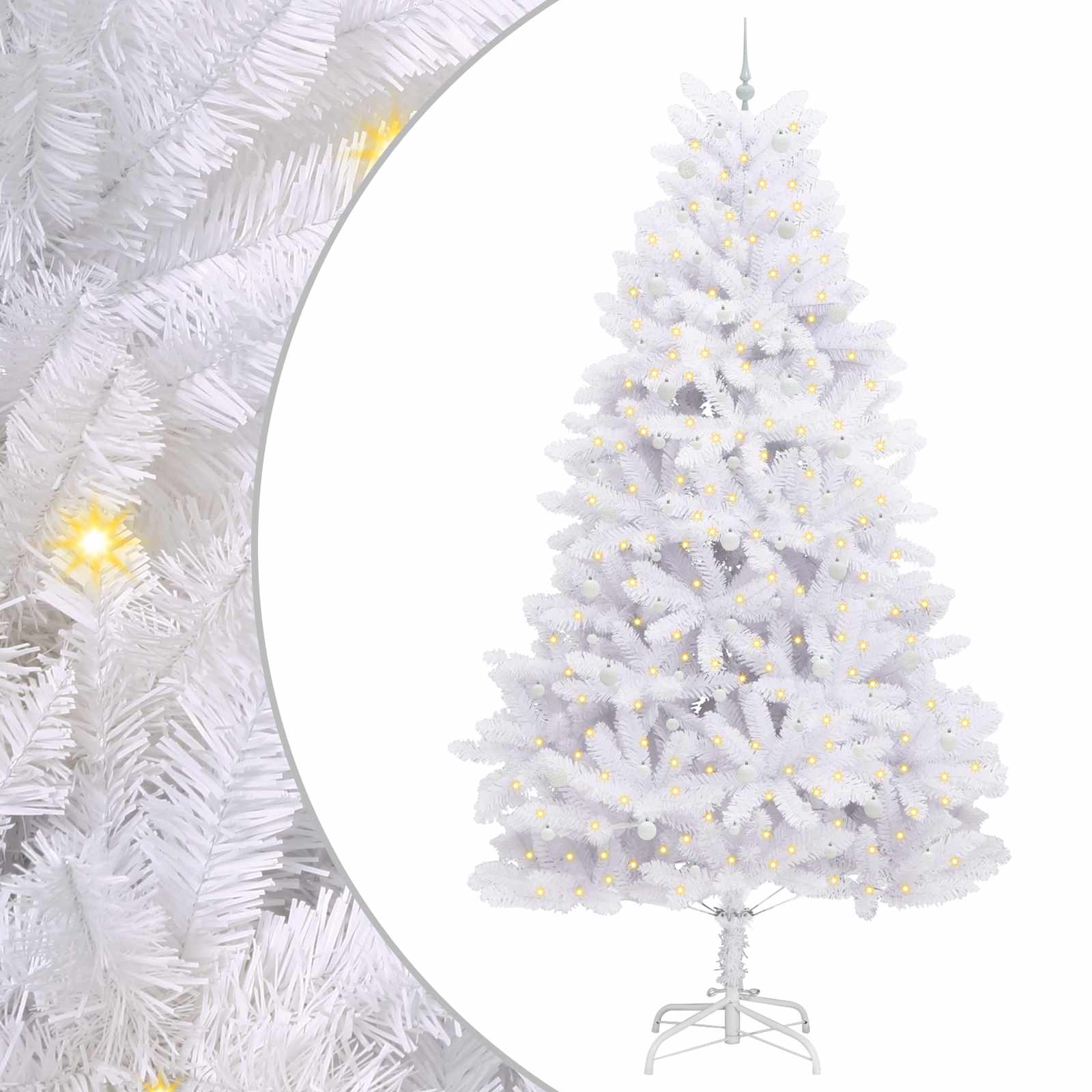 Vidaxx sapin de Noël artificiel pliant blanc 300 cm PVC et acier