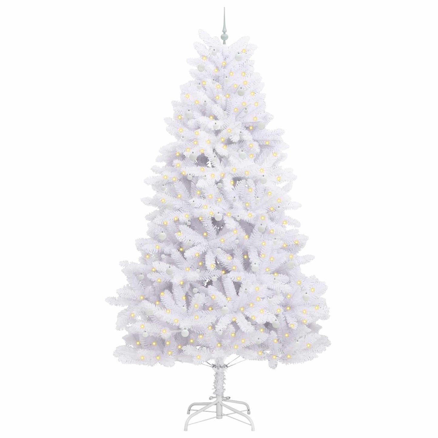 Vidaxx sapin de Noël artificiel pliant blanc 300 cm PVC et acier