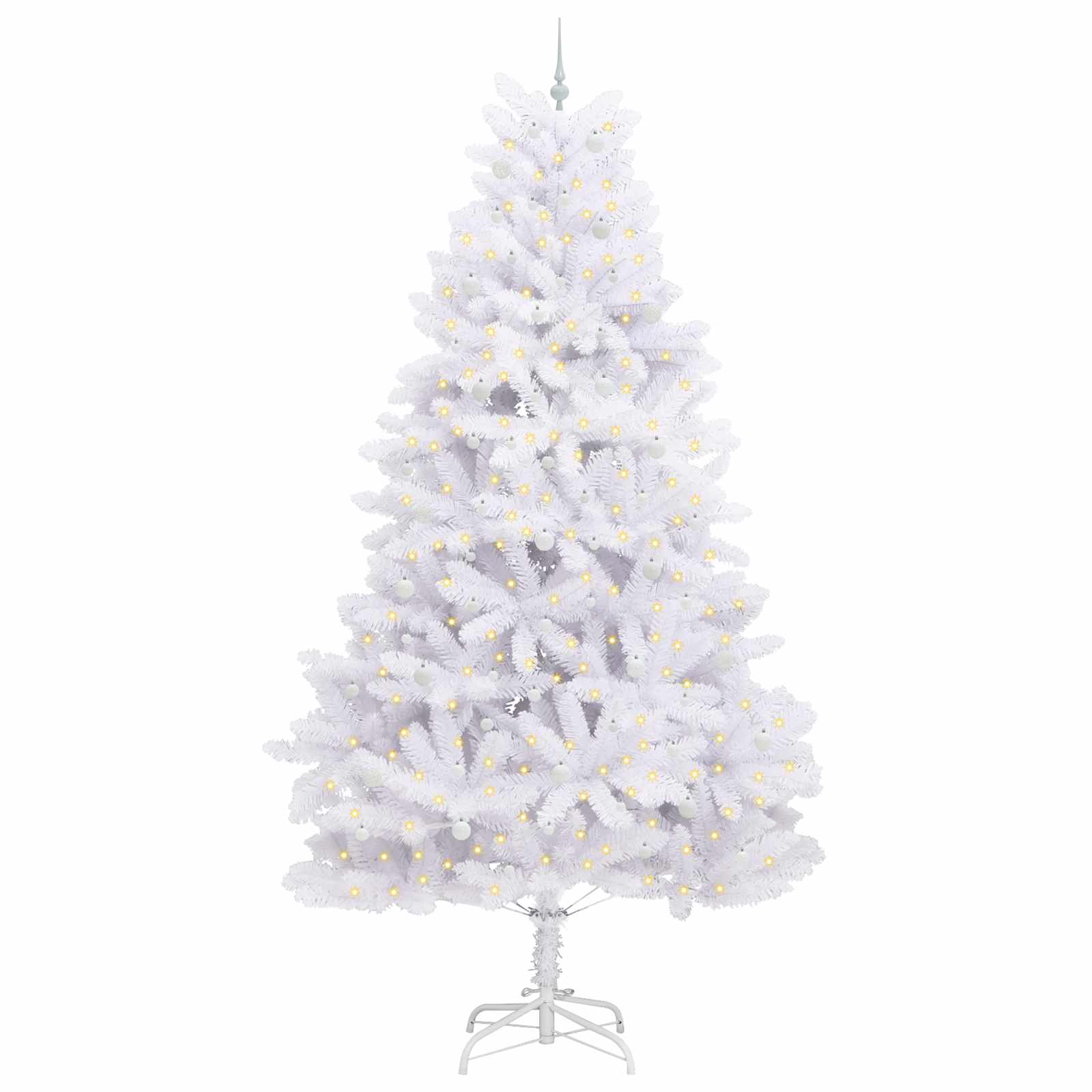 Vidaxx sapin de Noël artificiel pliant blanc 300 cm PVC et acier