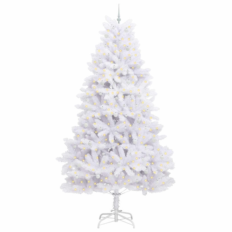 Vidaxx sapin de Noël artificiel pliant blanc 300 cm PVC et acier