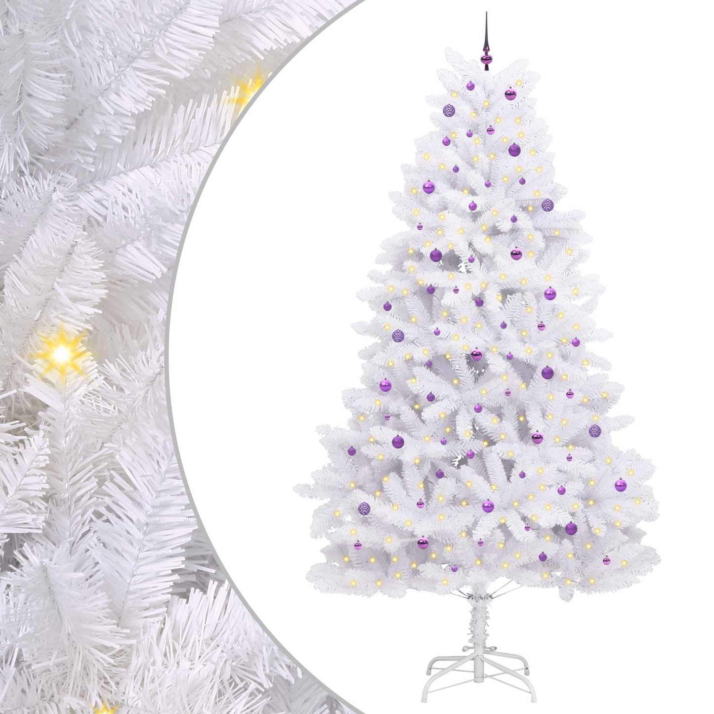 Vidaxx sapin de Noël artificiel pliant blanc 300 cm PVC et acier