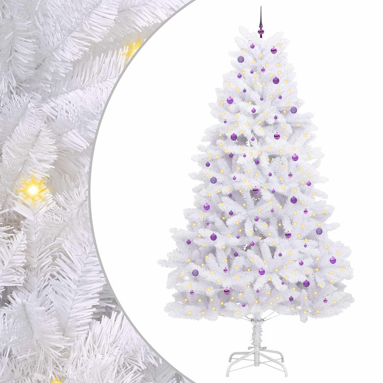 Vidaxx sapin de Noël artificiel pliant blanc 300 cm PVC et acier