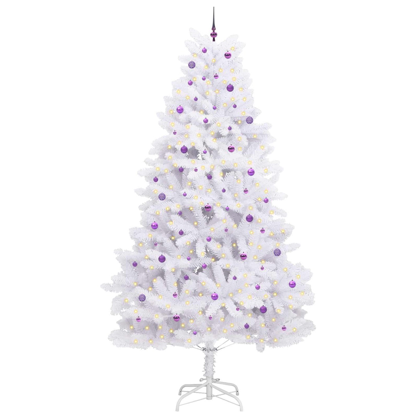 Vidaxx sapin de Noël artificiel pliant blanc 300 cm PVC et acier