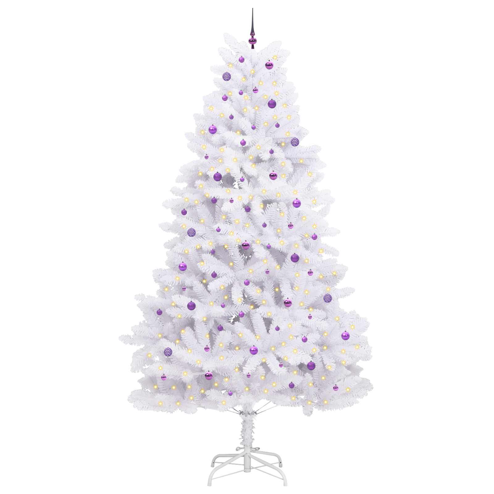 Vidaxx sapin de Noël artificiel pliant blanc 300 cm PVC et acier