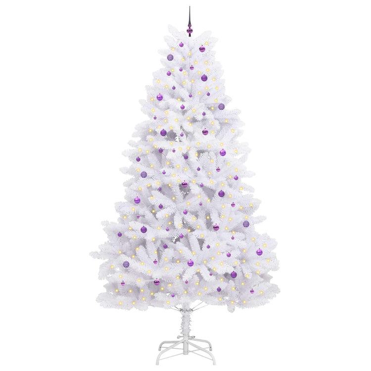 Vidaxx sapin de Noël artificiel pliant blanc 300 cm PVC et acier