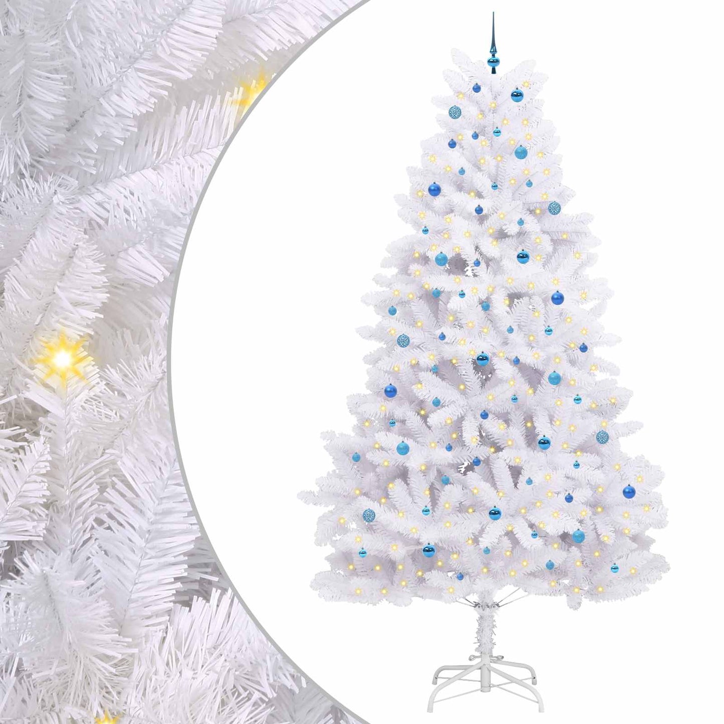 Vidaxx sapin de Noël artificiel pliant blanc 300 cm PVC et acier