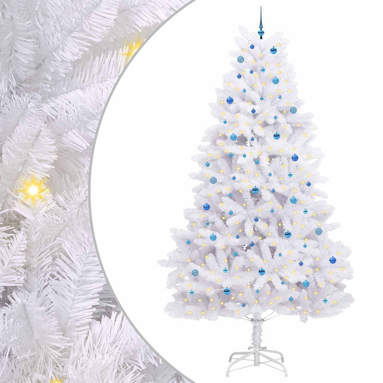 Vidaxx sapin de Noël artificiel pliant blanc 300 cm PVC et acier