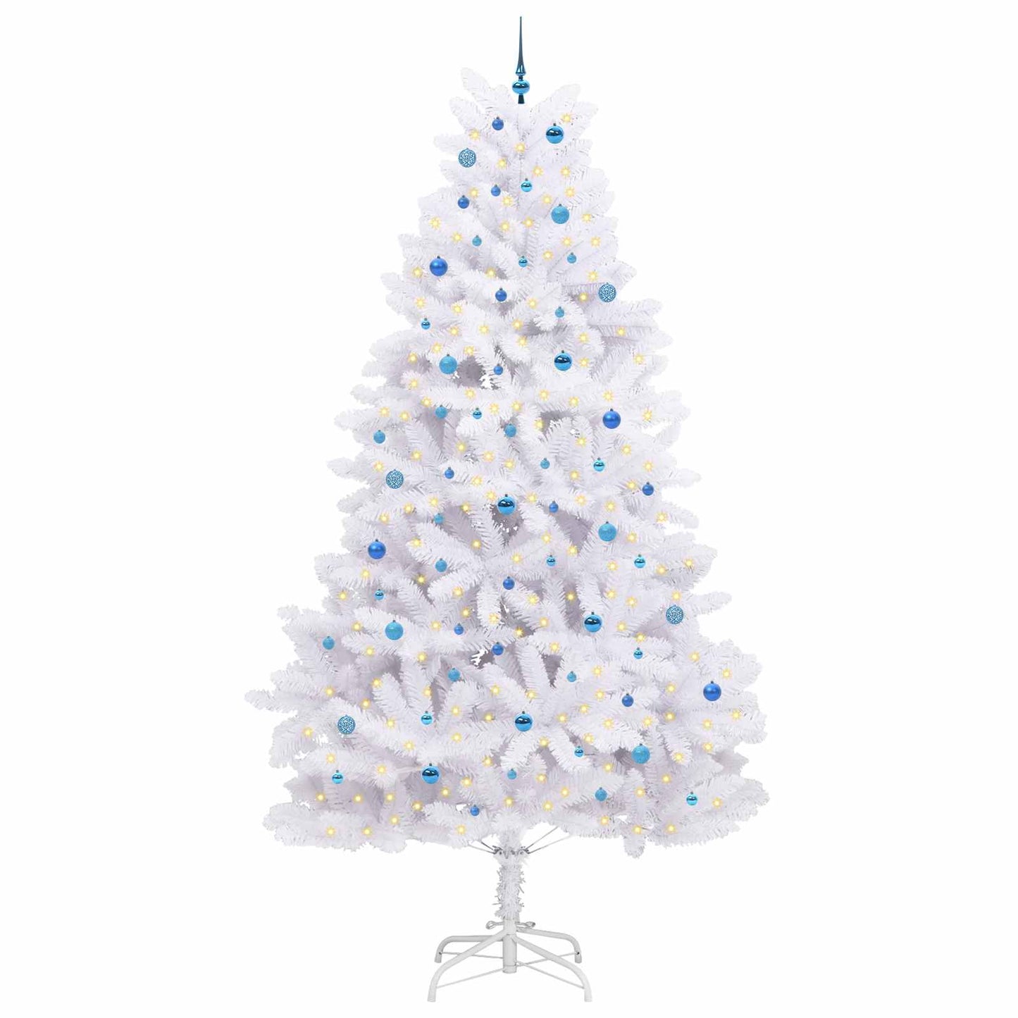 Vidaxx sapin de Noël artificiel pliant blanc 300 cm PVC et acier