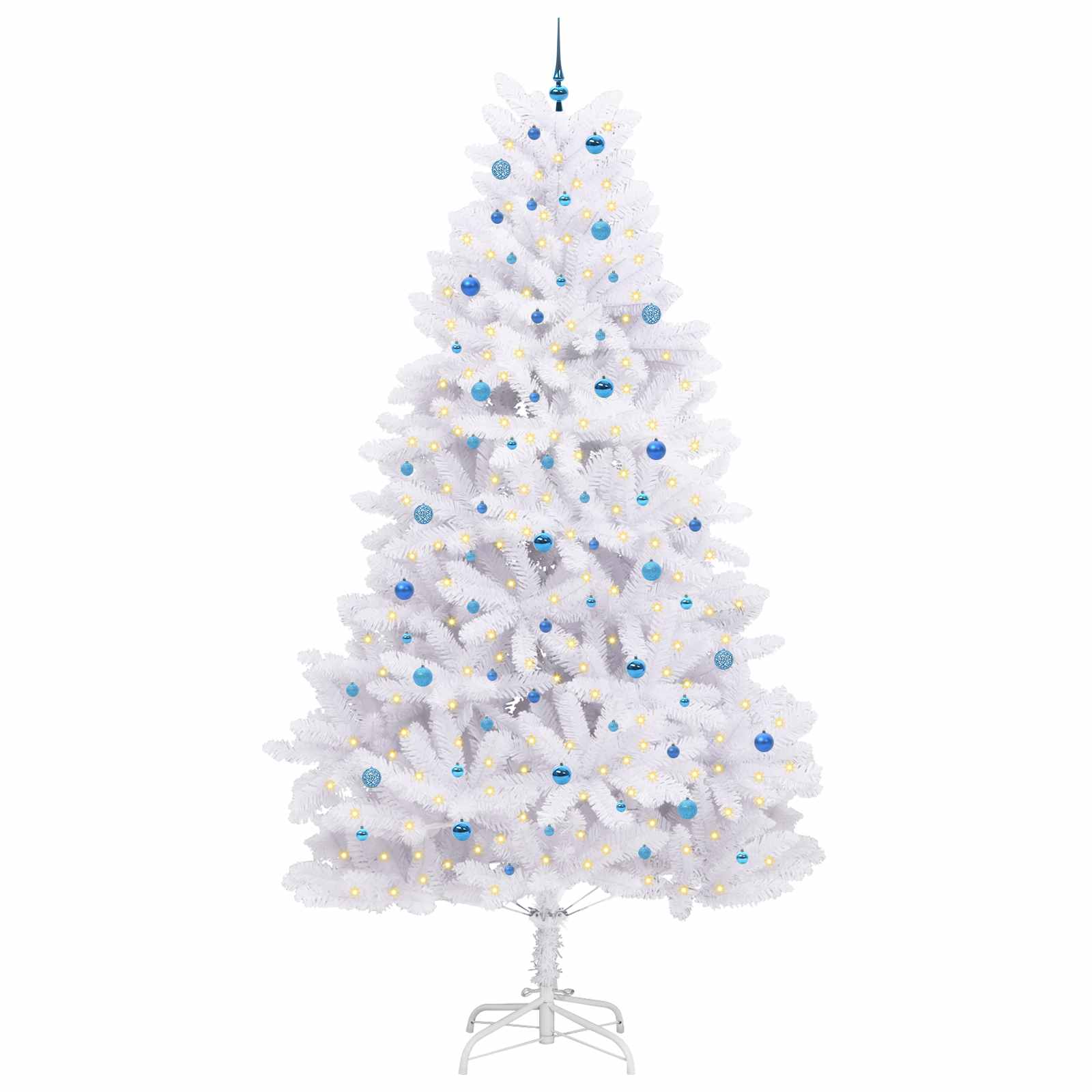 Vidaxx sapin de Noël artificiel pliant blanc 300 cm PVC et acier
