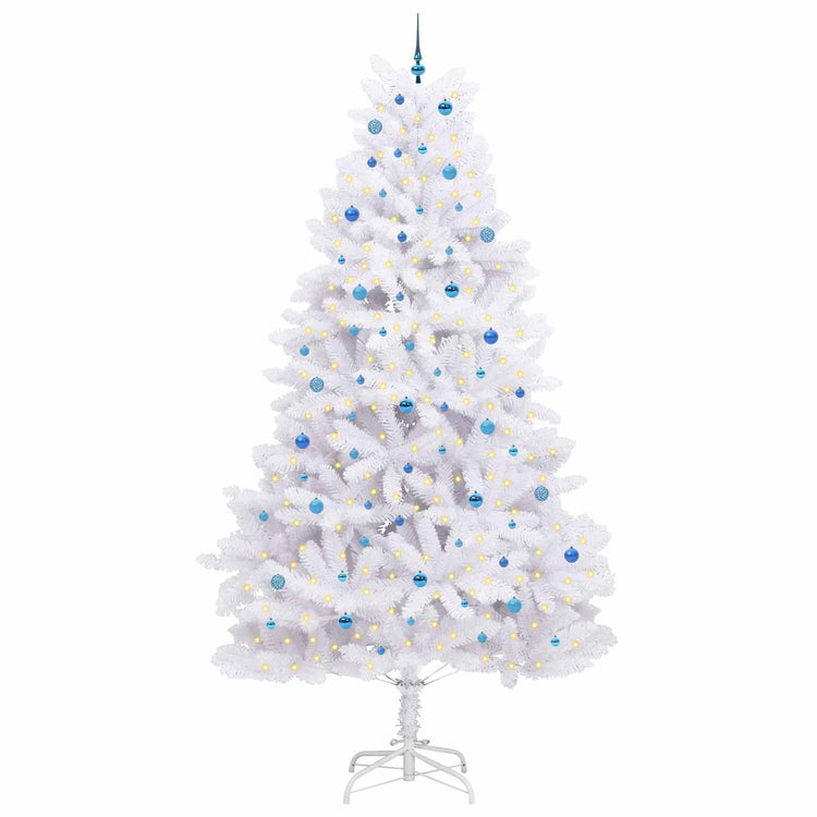 Vidaxx sapin de Noël artificiel pliant blanc 300 cm PVC et acier