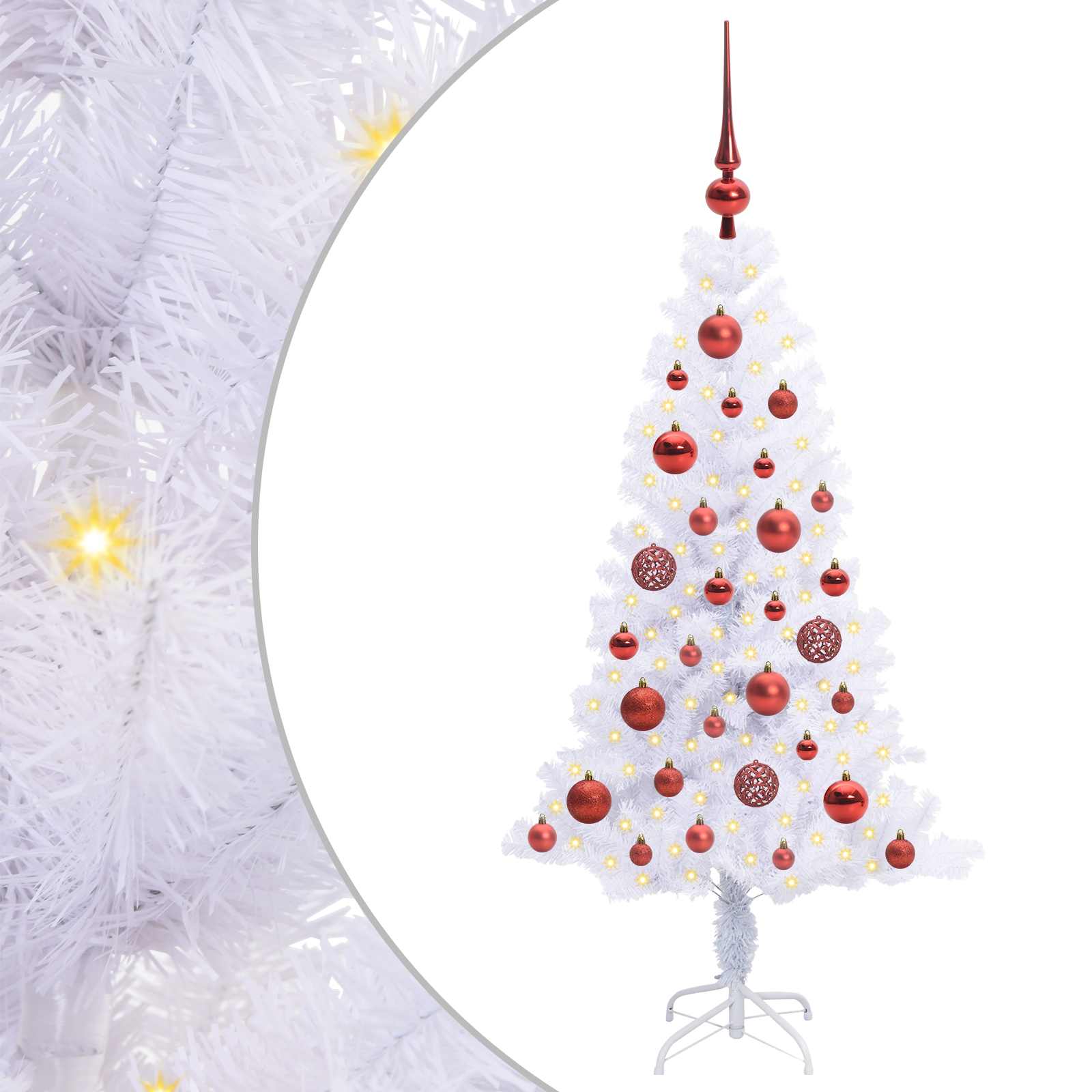 Vidaxx sapin de Noël artificiel avec 150 LED blanc 120 cm PVC et acier