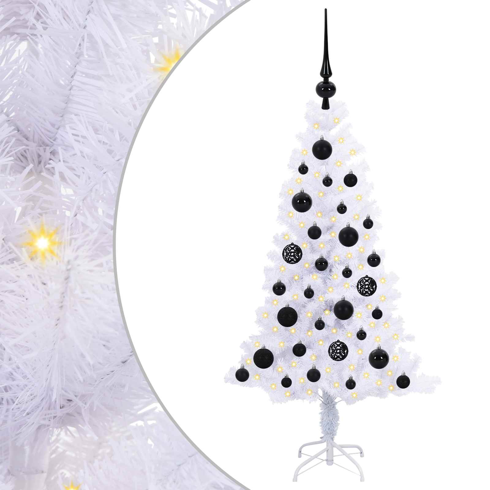Vidaxx sapin de Noël artificiel avec 150 LED blanc 120 cm PVC et acier