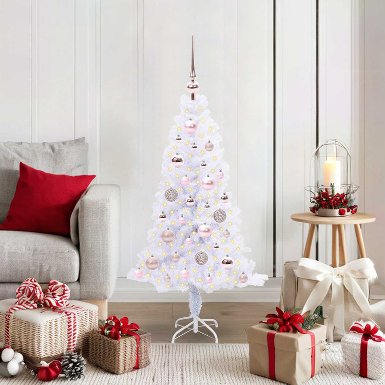 Vidaxx sapin de Noël artificiel avec 150 LED blanc 120 cm PVC et acier