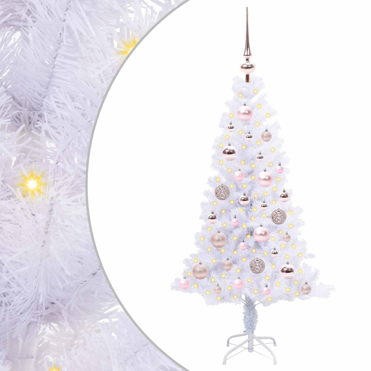 Vidaxx sapin de Noël artificiel avec 150 LED blanc 120 cm PVC et acier