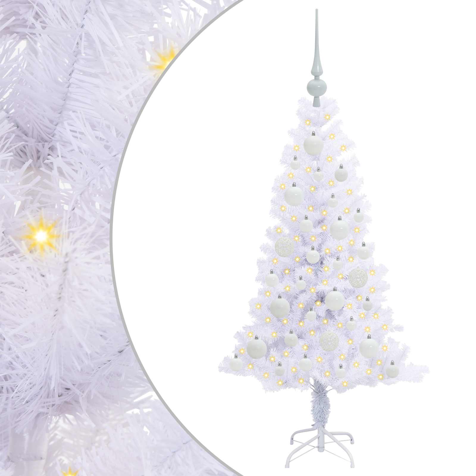 Vidaxx sapin de Noël artificiel avec 150 LED blanc 120 cm PVC et acier