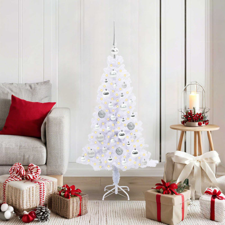 Vidaxx sapin de Noël artificiel avec 150 LED blanc 120 cm PVC et acier