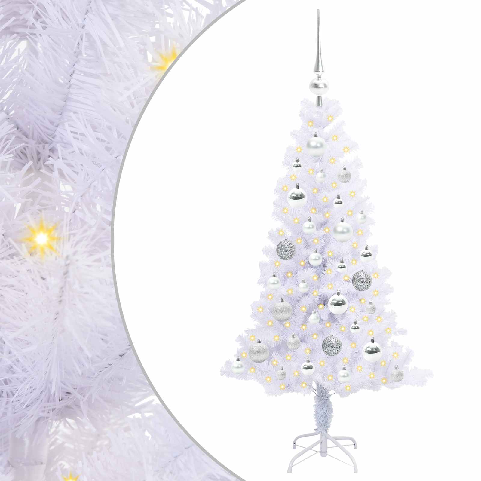 Vidaxx sapin de Noël artificiel avec 150 LED blanc 120 cm PVC et acier