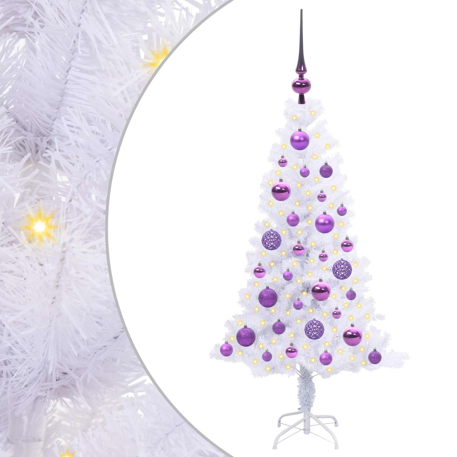 Vidaxx sapin de Noël artificiel avec 150 LED blanc 120 cm PVC et acier