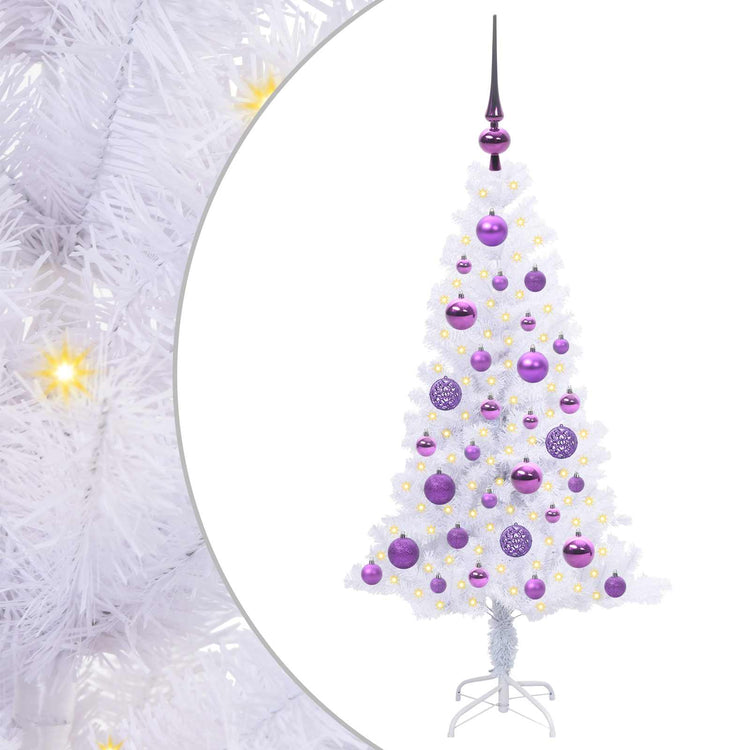 Vidaxx sapin de Noël artificiel avec 150 LED blanc 120 cm PVC et acier