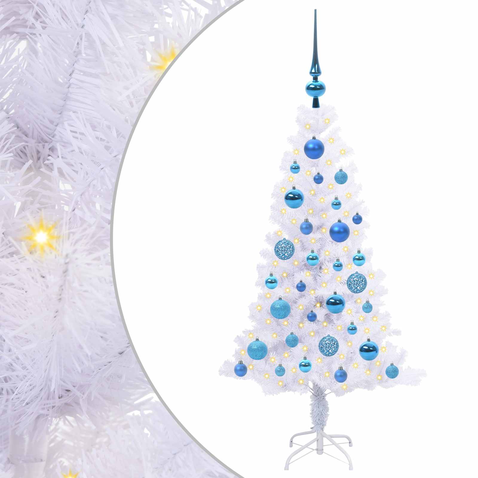 Vidaxx sapin de Noël artificiel avec 150 LED blanc 120 cm PVC et acier