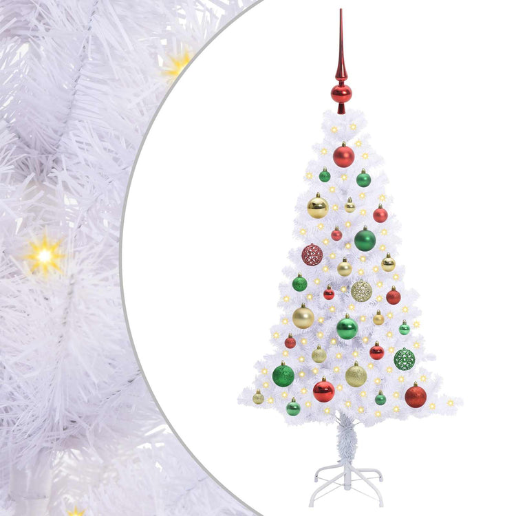 Vidaxx sapin de Noël artificiel avec 150 LED blanc 120 cm PVC et acier