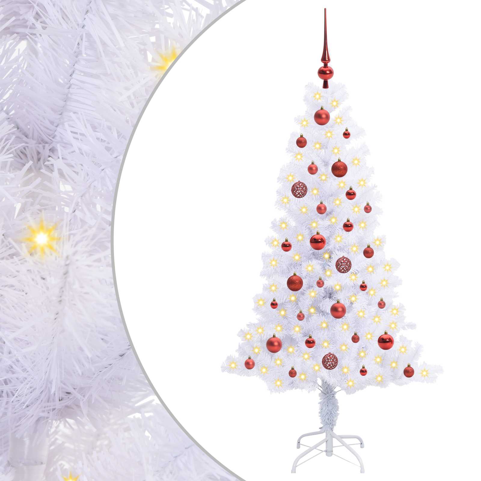 Vidaxx sapin de Noël artificiel avec 150 LED blanc 150 cm PVC et acier