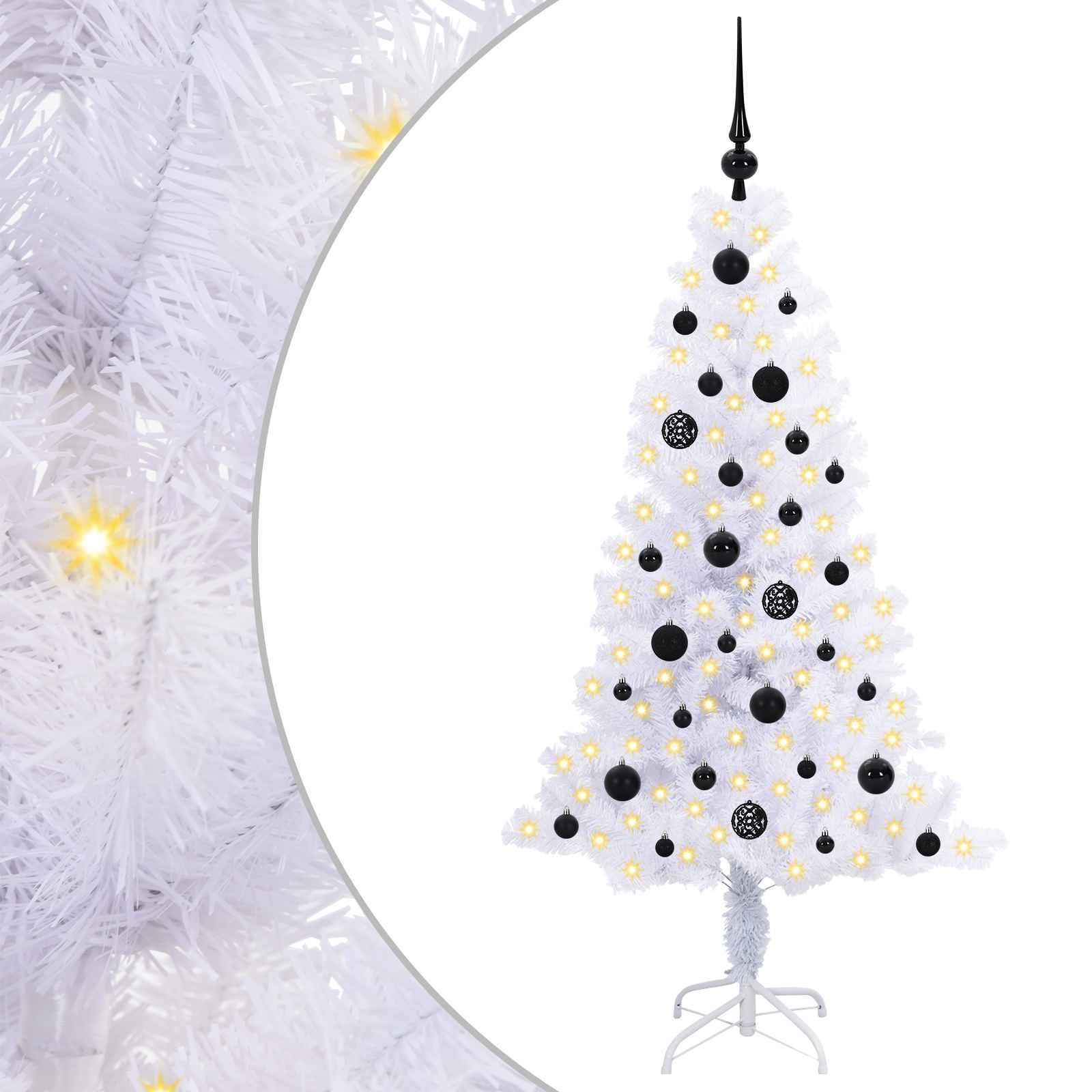 Vidaxx sapin de Noël artificiel avec 150 LED blanc 150 cm PVC et acier