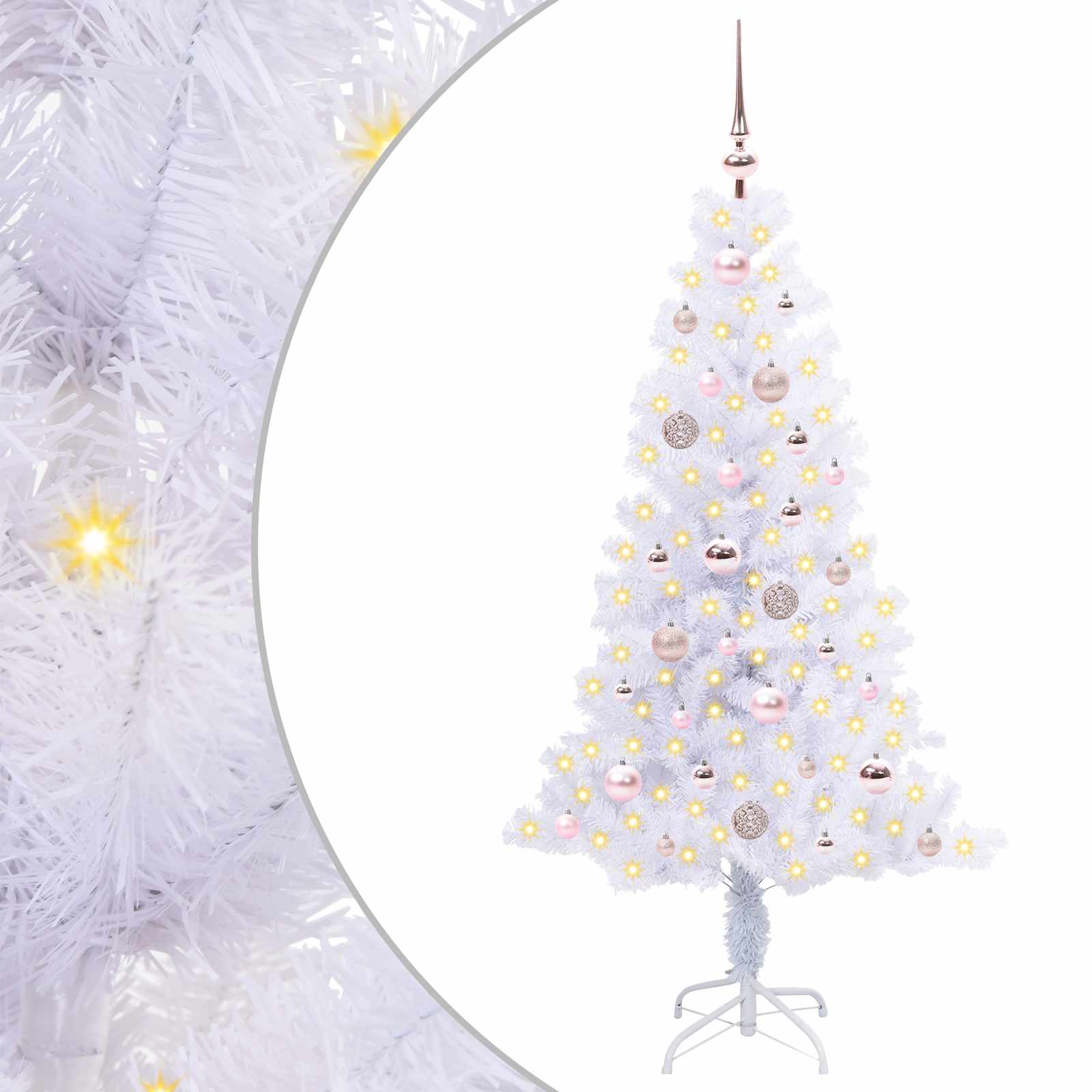Vidaxx sapin de Noël artificiel avec 150 LED blanc 150 cm PVC et acier