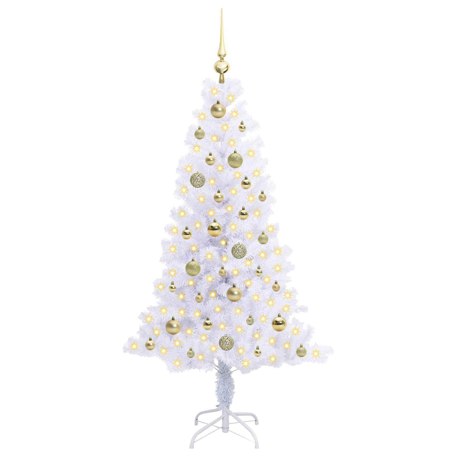 Vidaxx sapin de Noël artificiel avec 150 LED blanc 150 cm PVC et acier