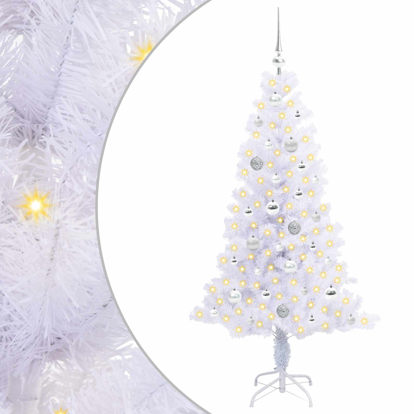 Vidaxx sapin de Noël artificiel avec 150 LED blanc 150 cm PVC et acier