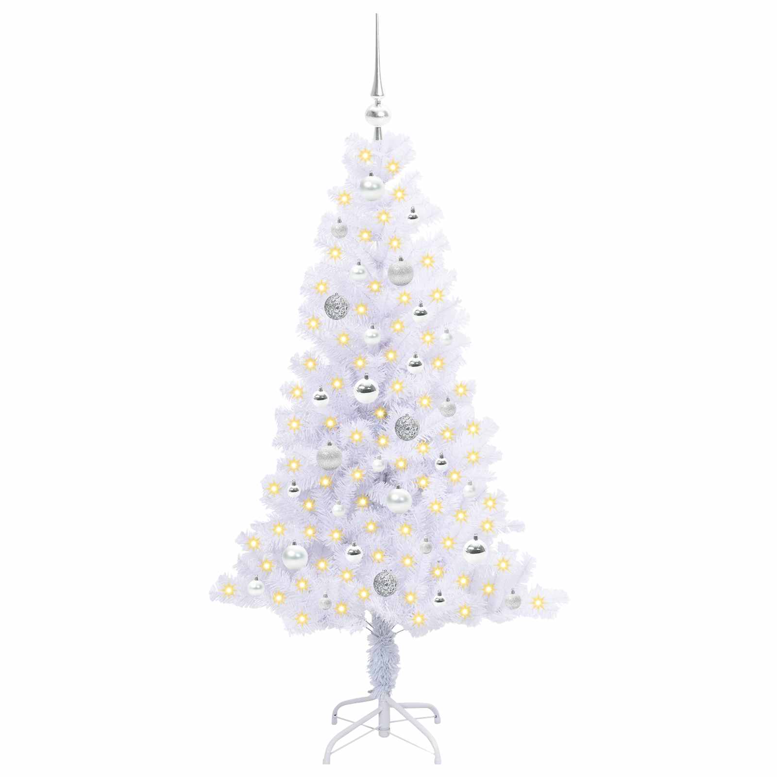 Vidaxx sapin de Noël artificiel avec 150 LED blanc 150 cm PVC et acier