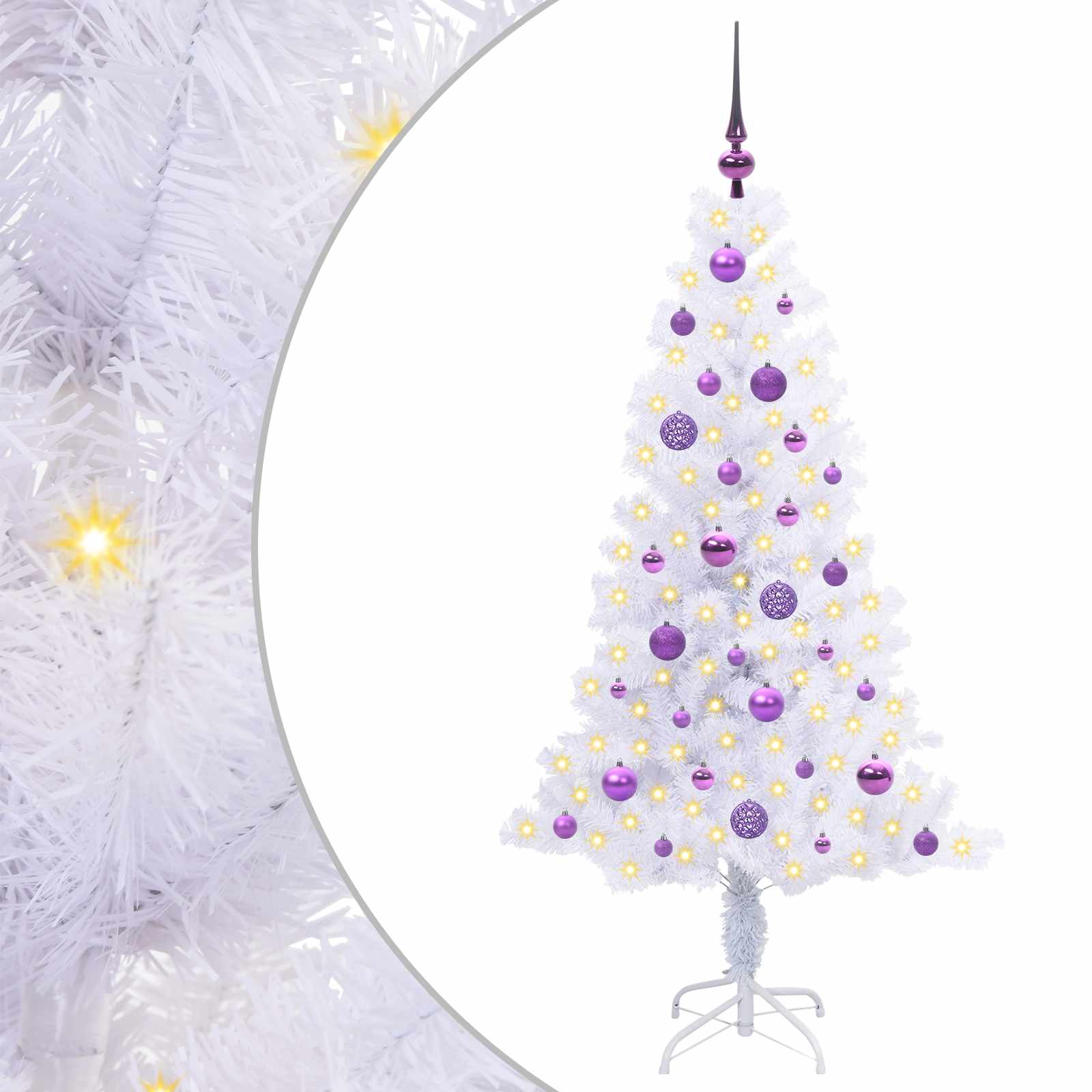Vidaxx sapin de Noël artificiel avec 150 LED blanc 150 cm PVC et acier