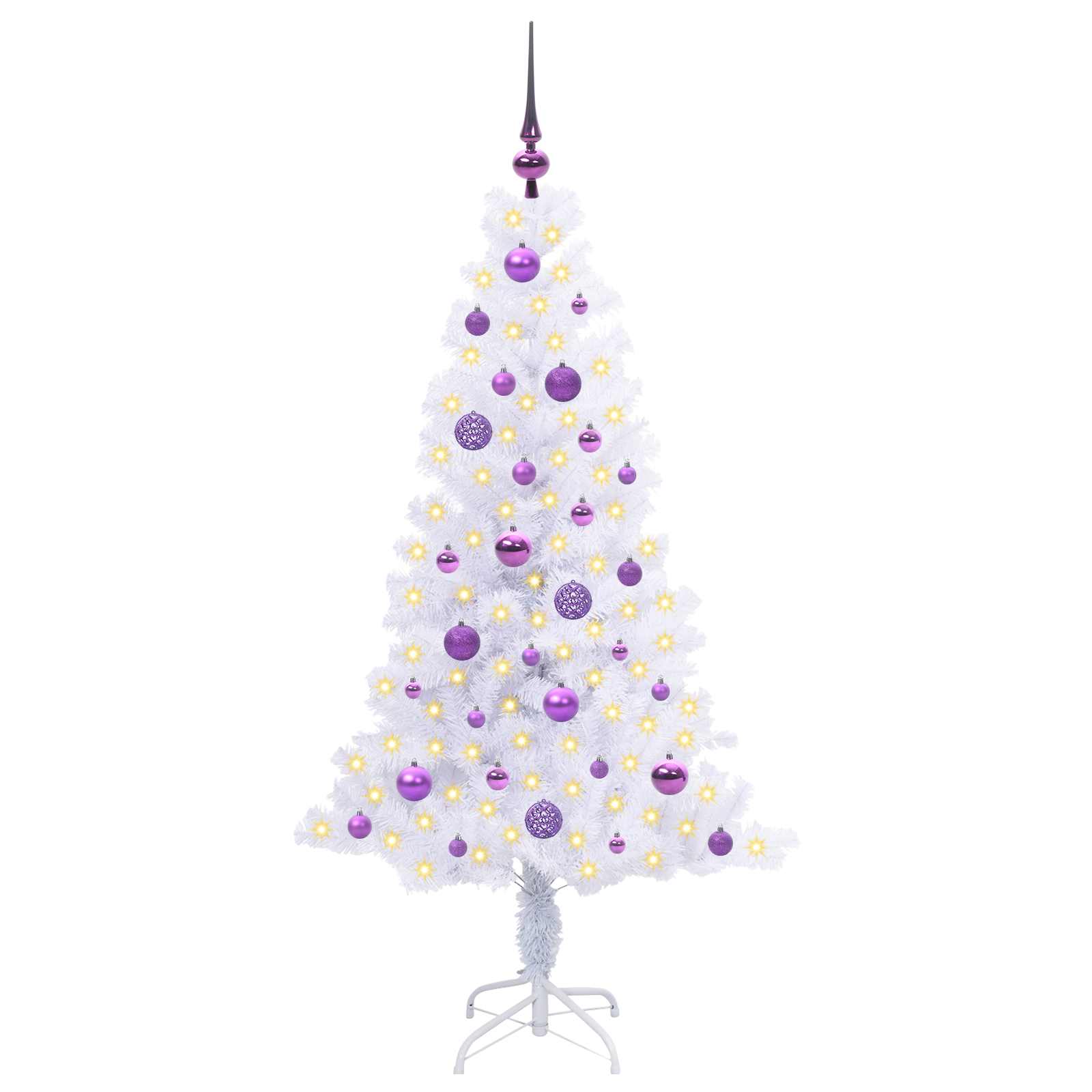 Vidaxx sapin de Noël artificiel avec 150 LED blanc 150 cm PVC et acier