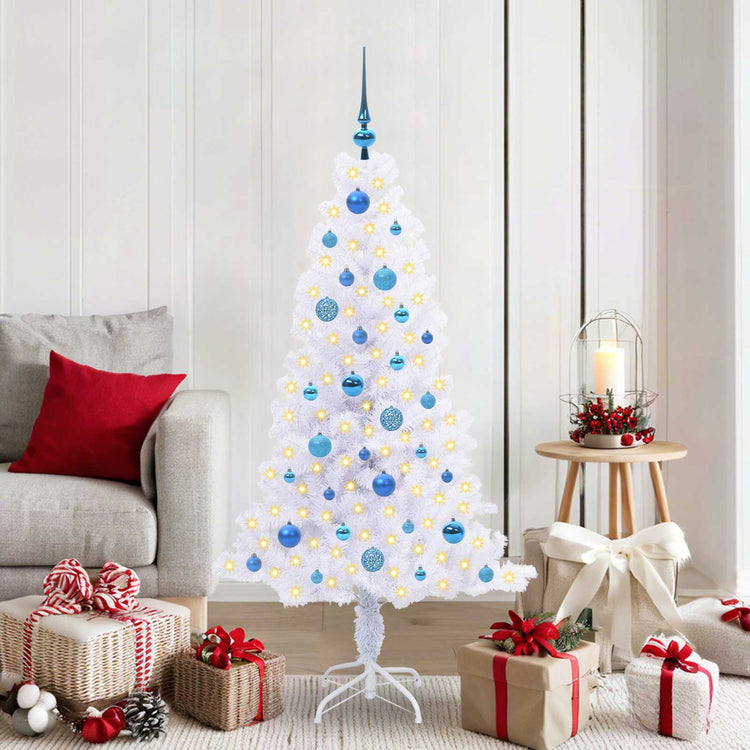 Vidaxx sapin de Noël artificiel avec 150 LED blanc 150 cm PVC et acier