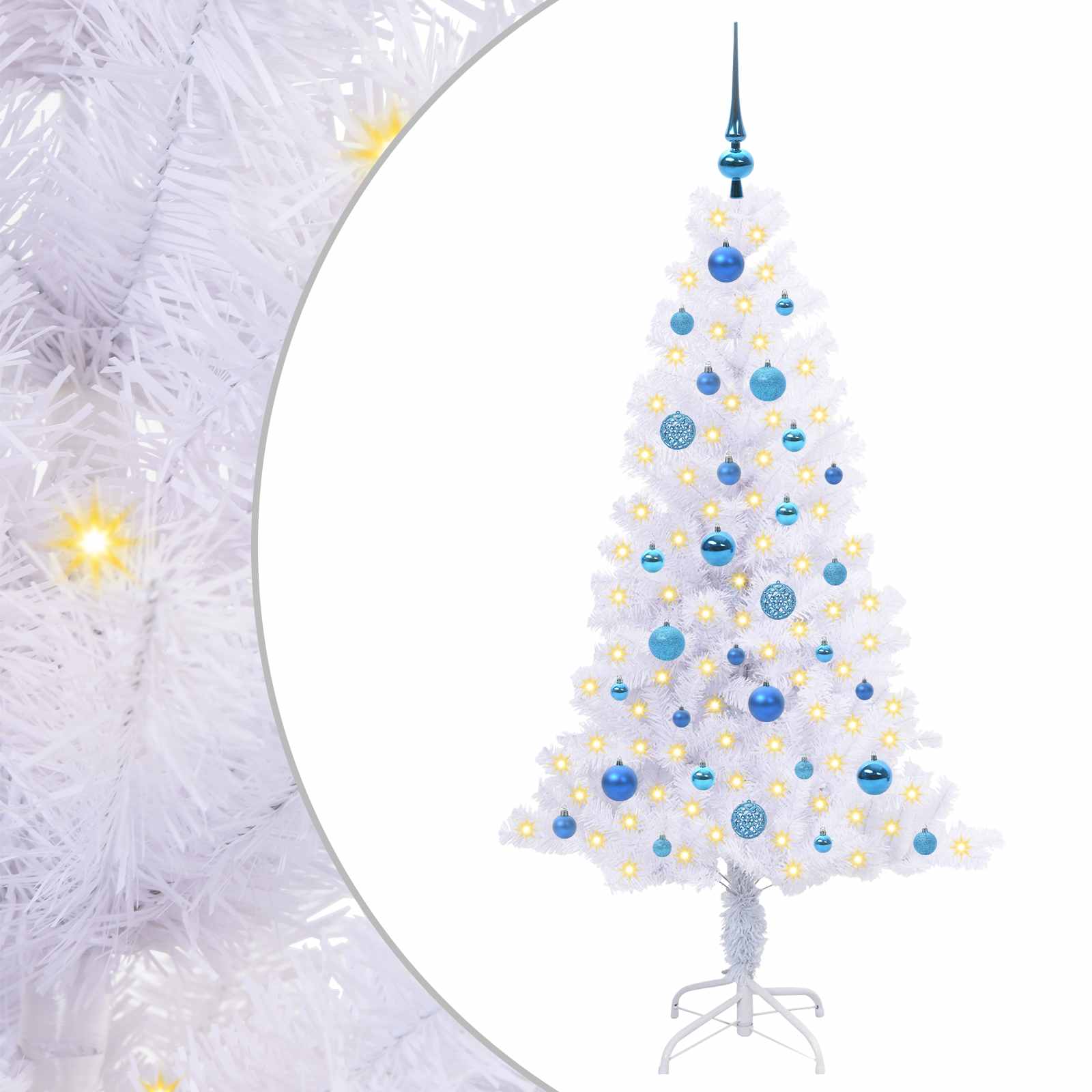 Vidaxx sapin de Noël artificiel avec 150 LED blanc 150 cm PVC et acier