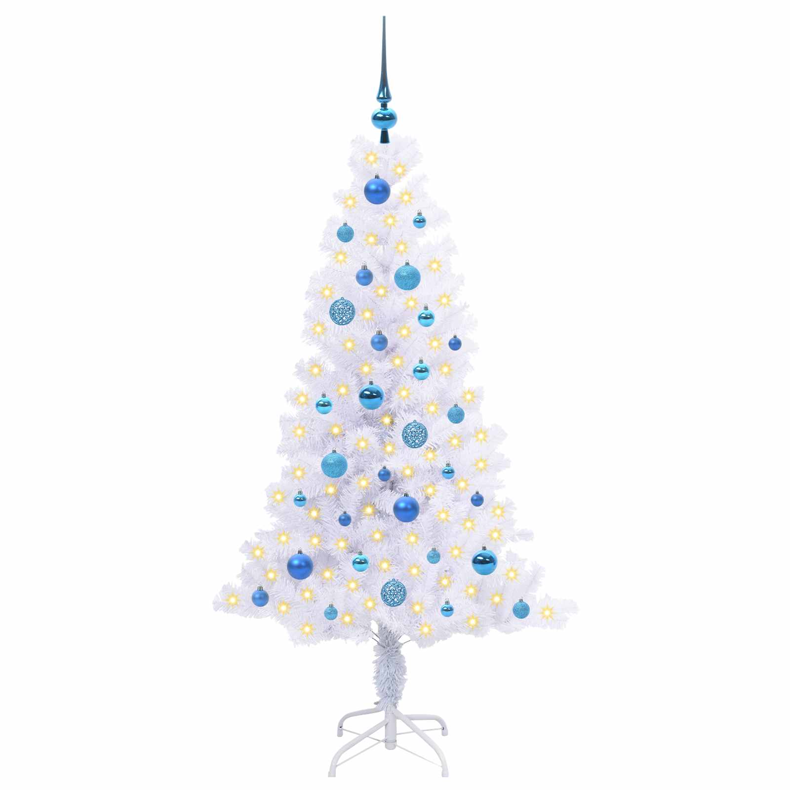 Vidaxx sapin de Noël artificiel avec 150 LED blanc 150 cm PVC et acier