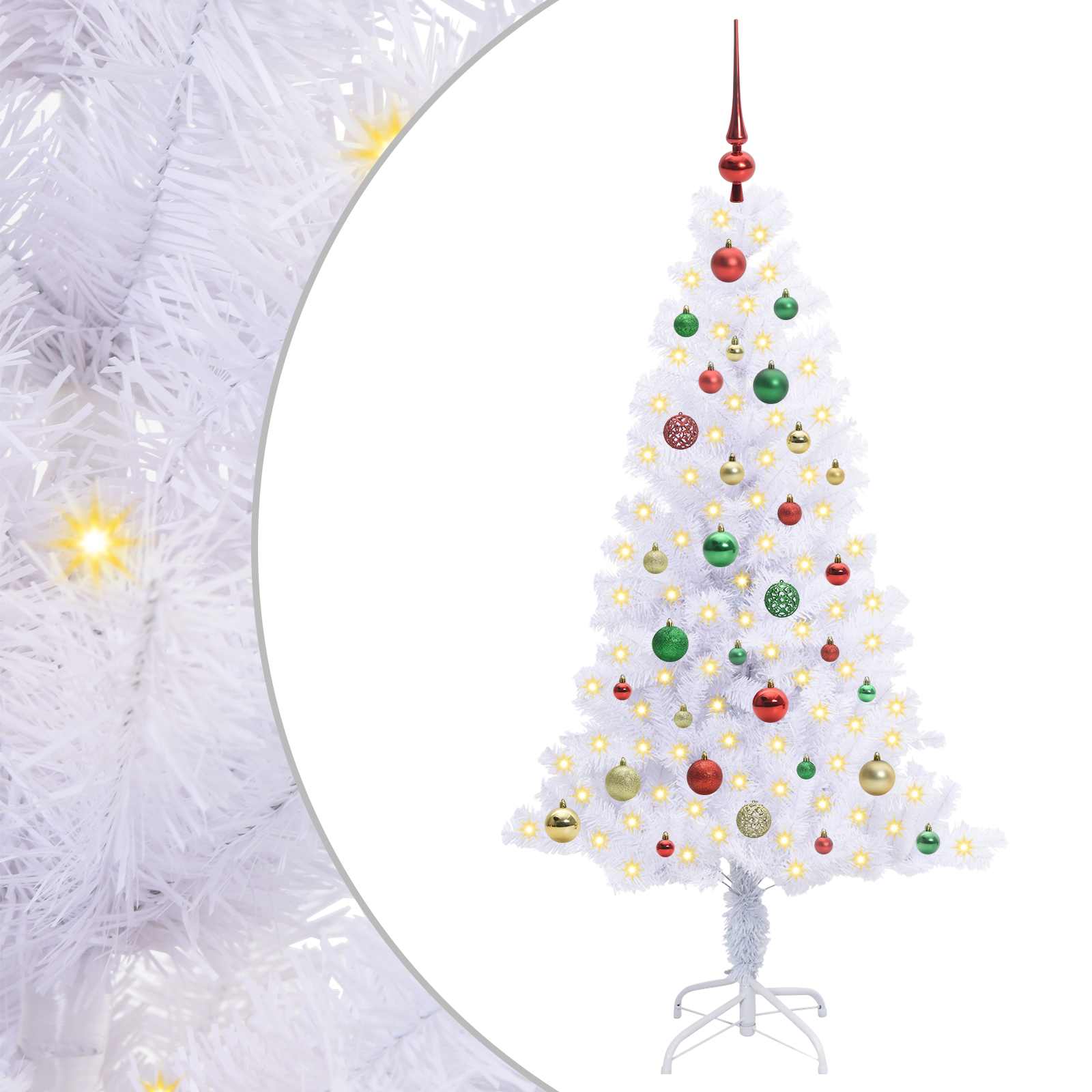 Vidaxx sapin de Noël artificiel avec 150 LED blanc 150 cm PVC et acier