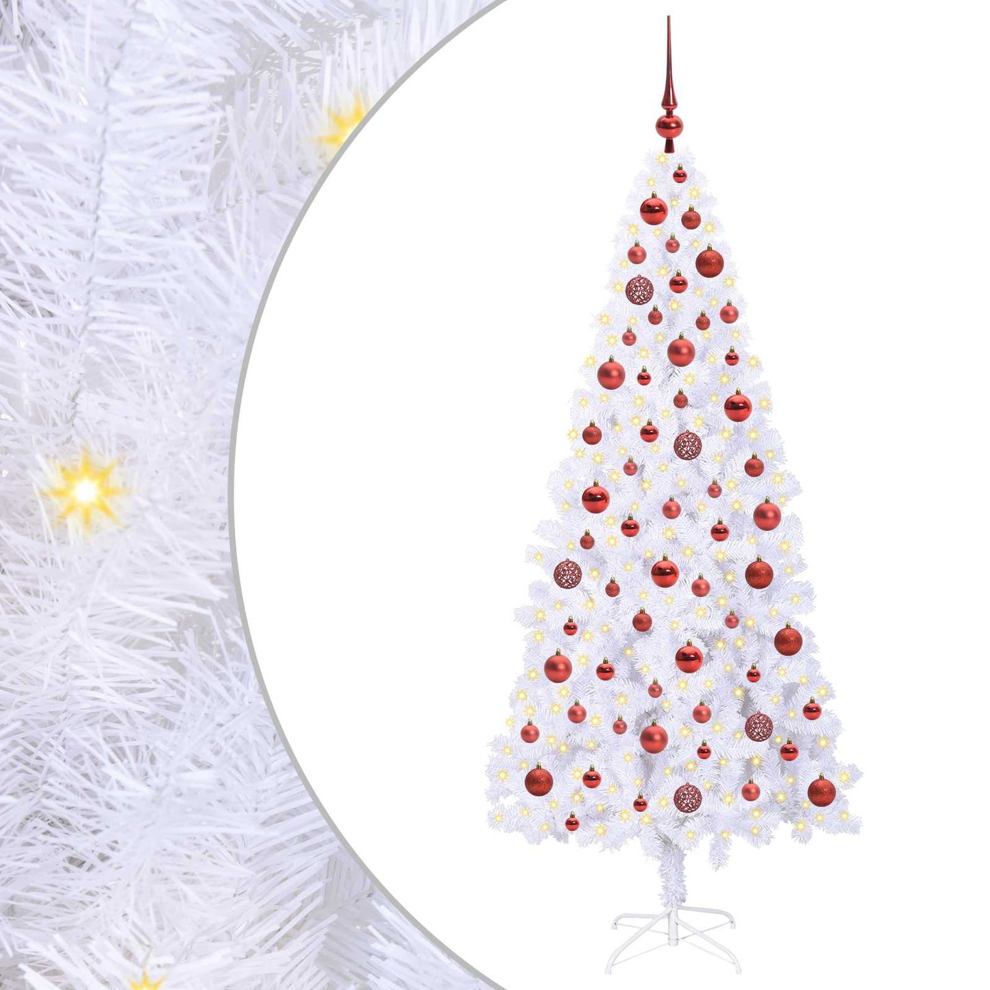 Vidaxx sapin de Noël artificiel avec 300 LED blanc 180 cm PVC et acier