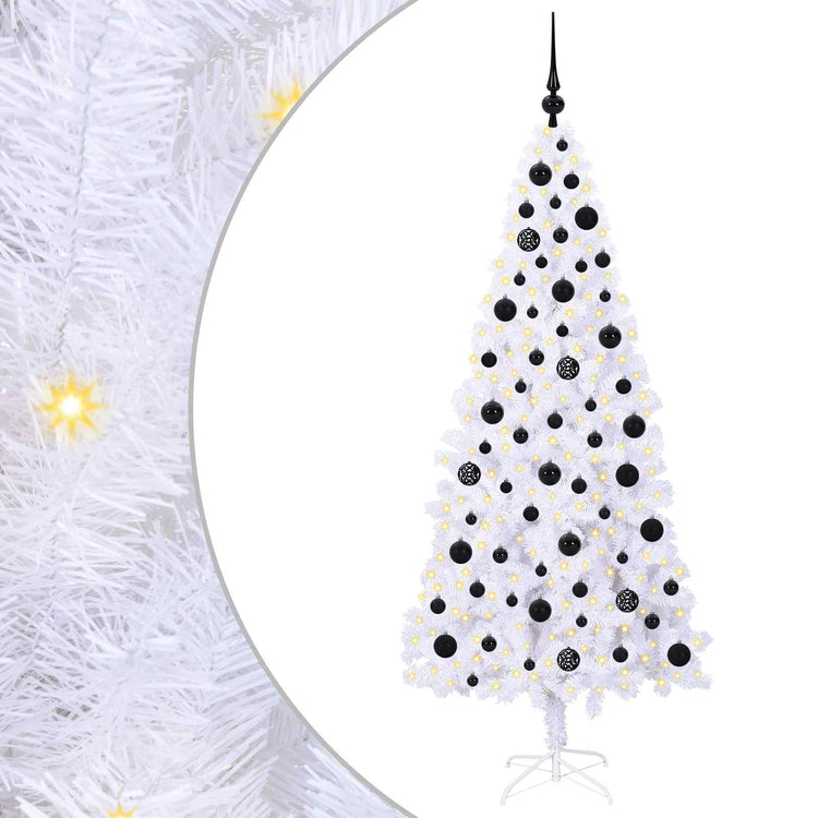 Vidaxx sapin de Noël artificiel avec 300 LED blanc 180 cm PVC et acier