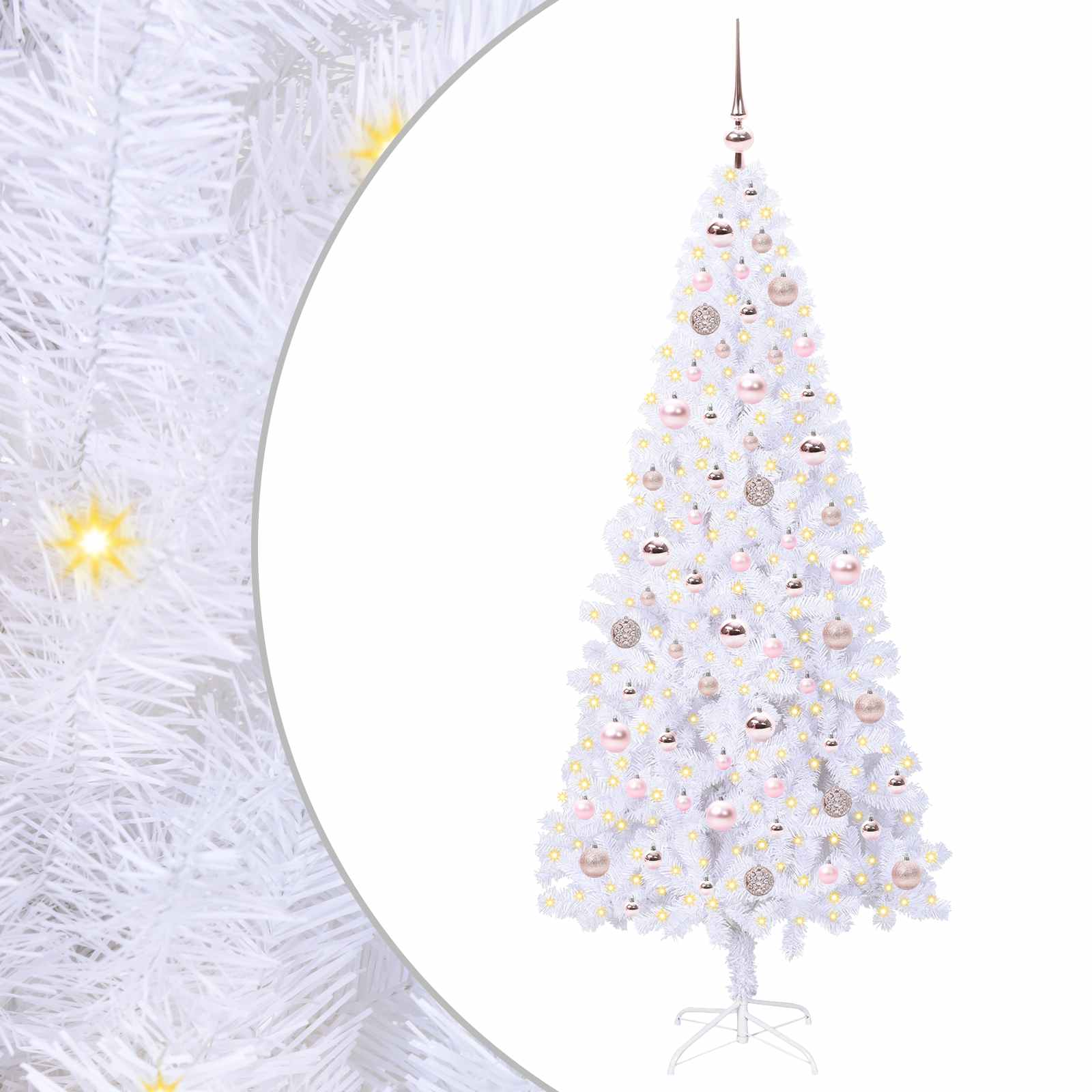 Vidaxx sapin de Noël artificiel avec 300 LED blanc 180 cm PVC et acier