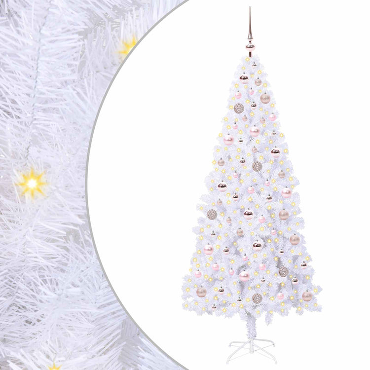 Vidaxx sapin de Noël artificiel avec 300 LED blanc 180 cm PVC et acier