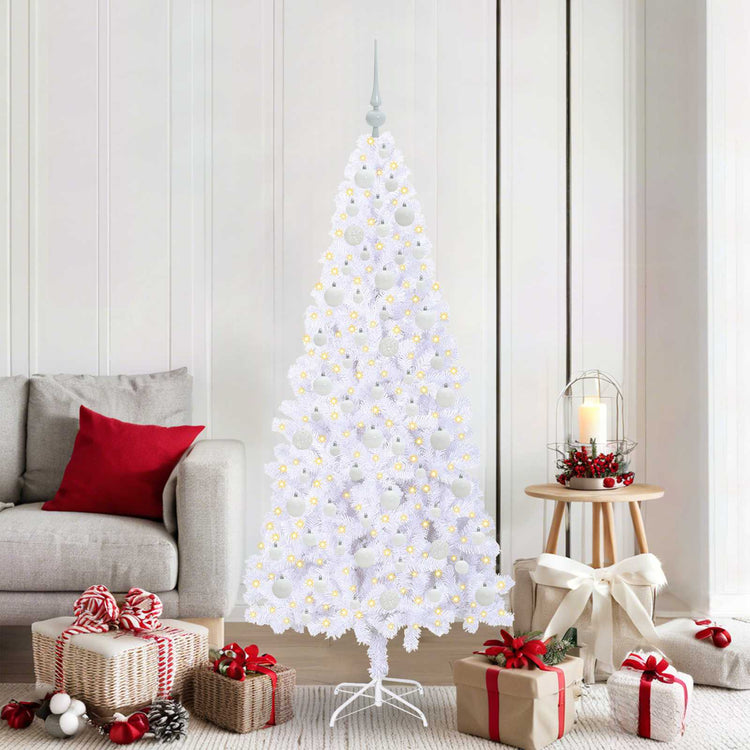 Vidaxx sapin de Noël artificiel avec 300 LED blanc 180 cm PVC et acier