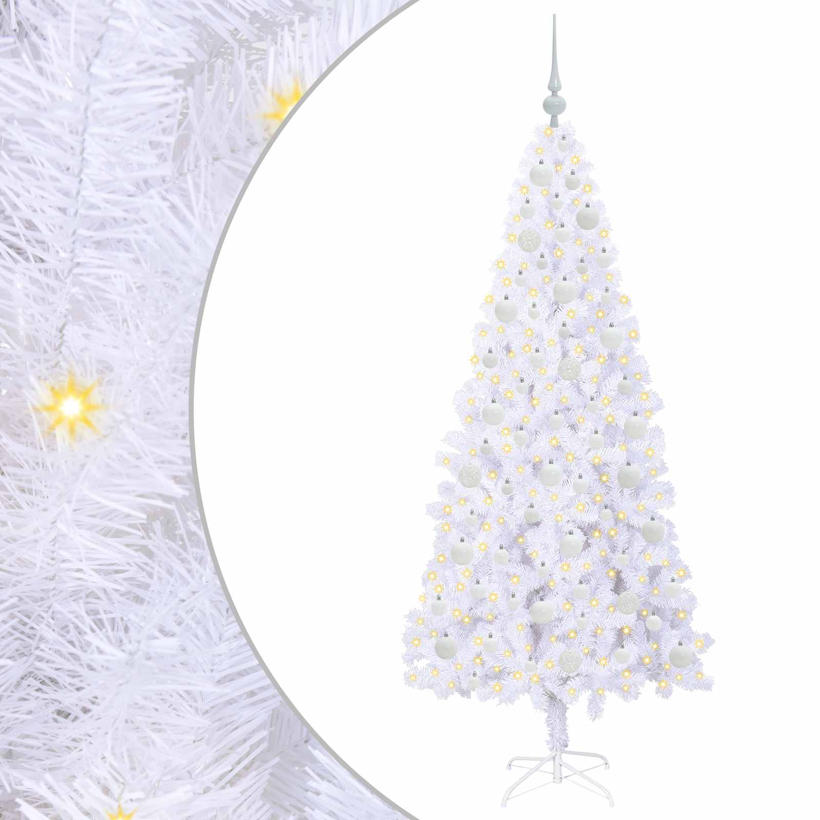 Vidaxx sapin de Noël artificiel avec 300 LED blanc 180 cm PVC et acier