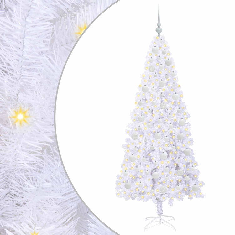 Vidaxx sapin de Noël artificiel avec 300 LED blanc 180 cm PVC et acier