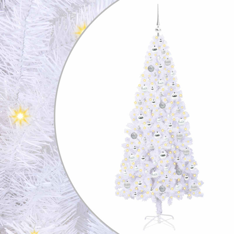 Vidaxx sapin de Noël artificiel avec 300 LED blanc 180 cm PVC et acier