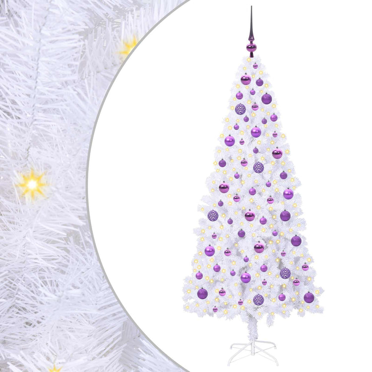 Vidaxx sapin de Noël artificiel avec 300 LED blanc 180 cm PVC et acier