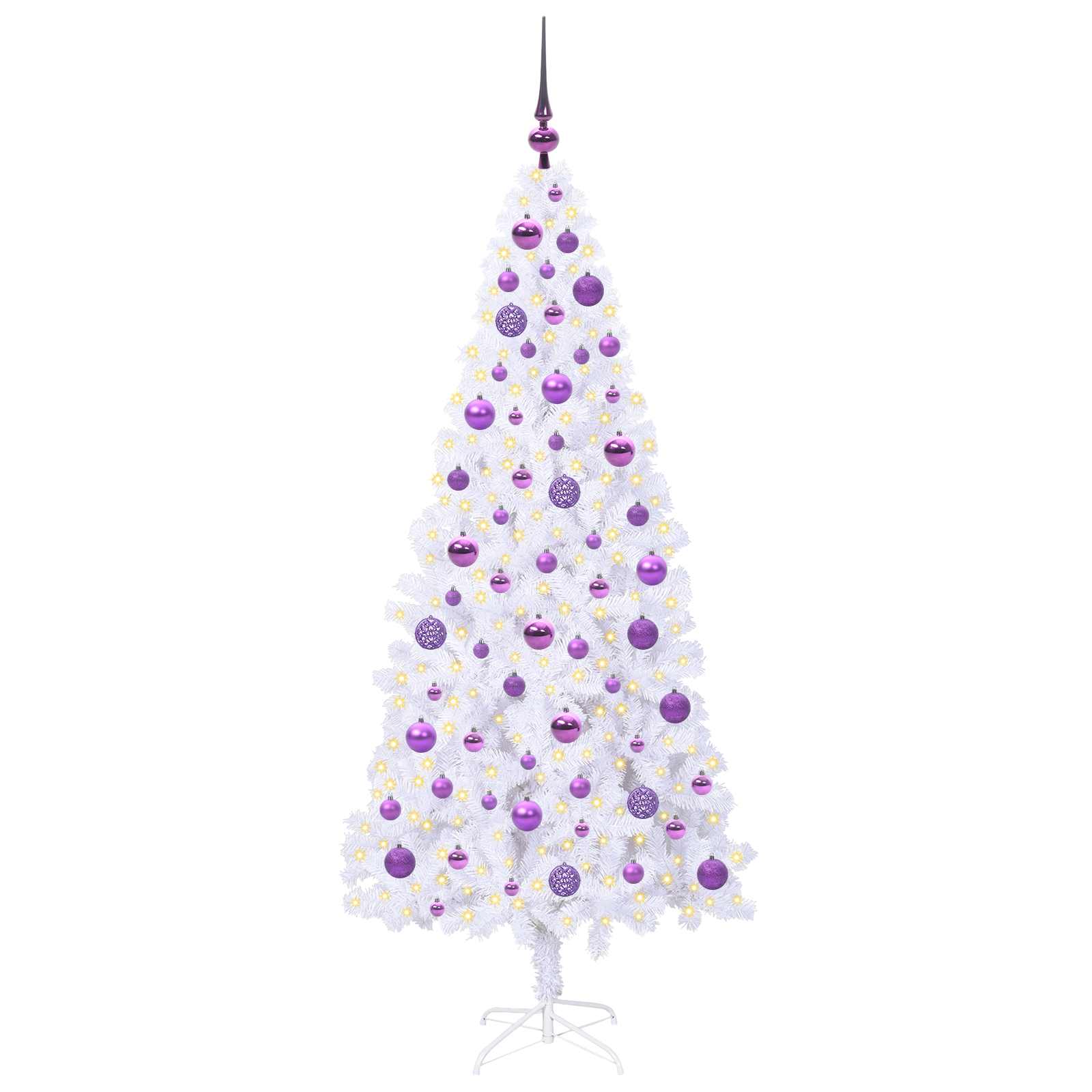 Vidaxx sapin de Noël artificiel avec 300 LED blanc 180 cm PVC et acier