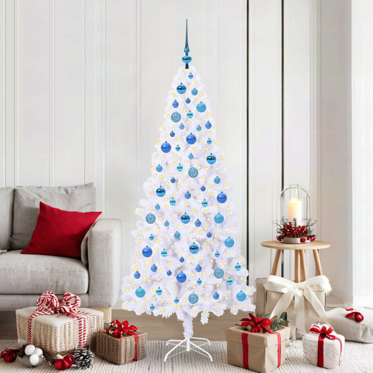 Vidaxx sapin de Noël artificiel avec 300 LED blanc 180 cm PVC et acier