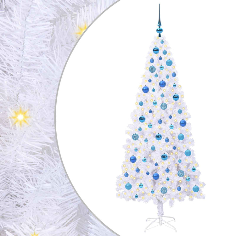 Vidaxx sapin de Noël artificiel avec 300 LED blanc 180 cm PVC et acier