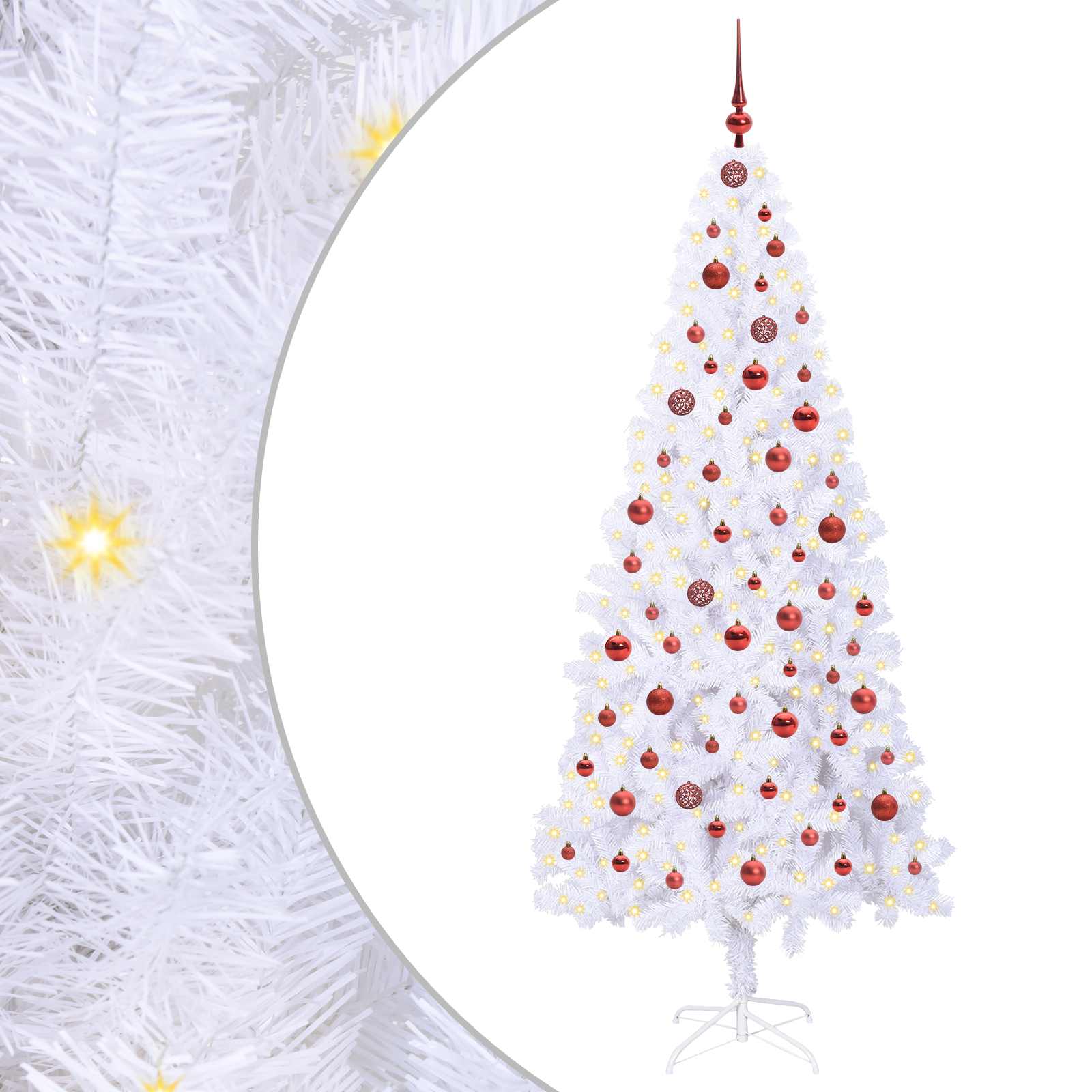 Vidaxx sapin de Noël artificiel avec 300 LED blanc 210 cm PVC et acier